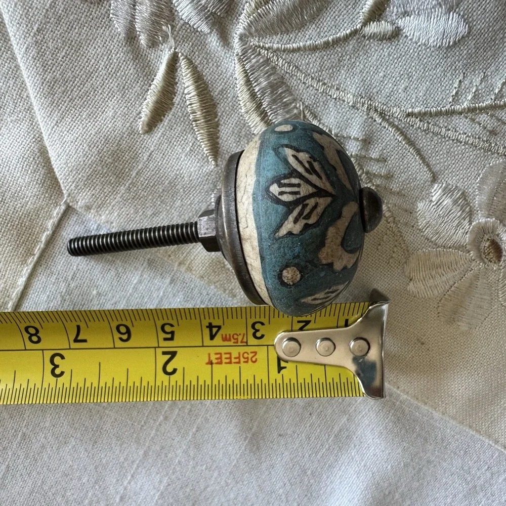 Deep Blue /Teal With Leaf Design 1.5
